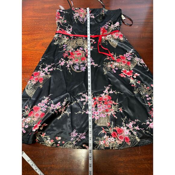 VTG CDC Rampage Asian Floral Print Satin Dress Sz 14 NWT Cocktail Party Wedding - Picture 7 of 11
